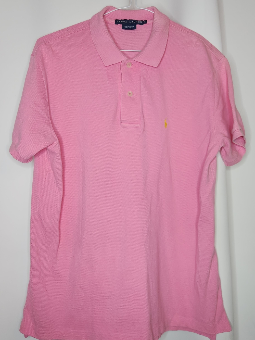 Ralph Lauren Men’s Bubblegum Pink Polo with Yellow Pony